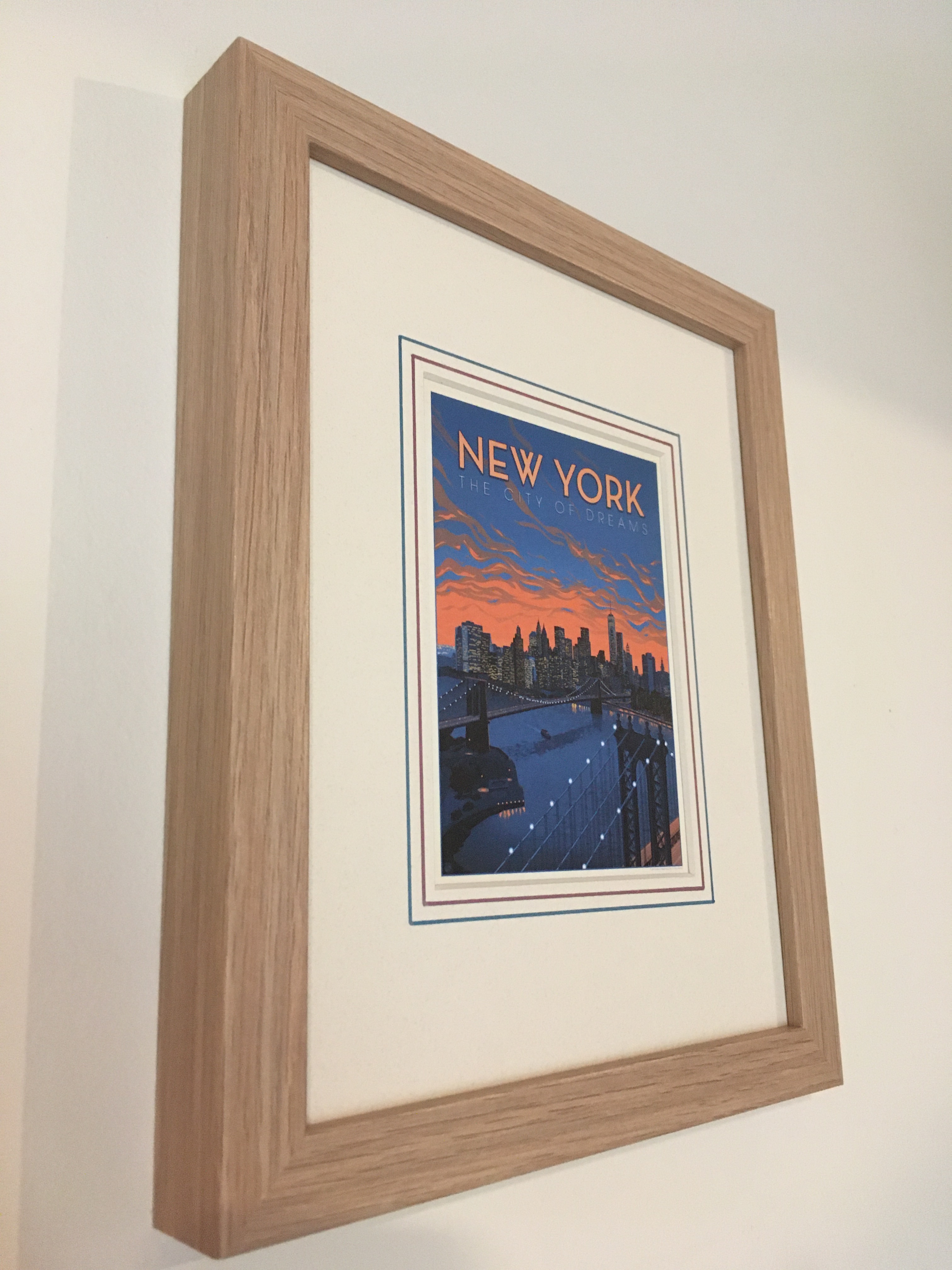 New York Vintage Travel Postcard - Natural Oak