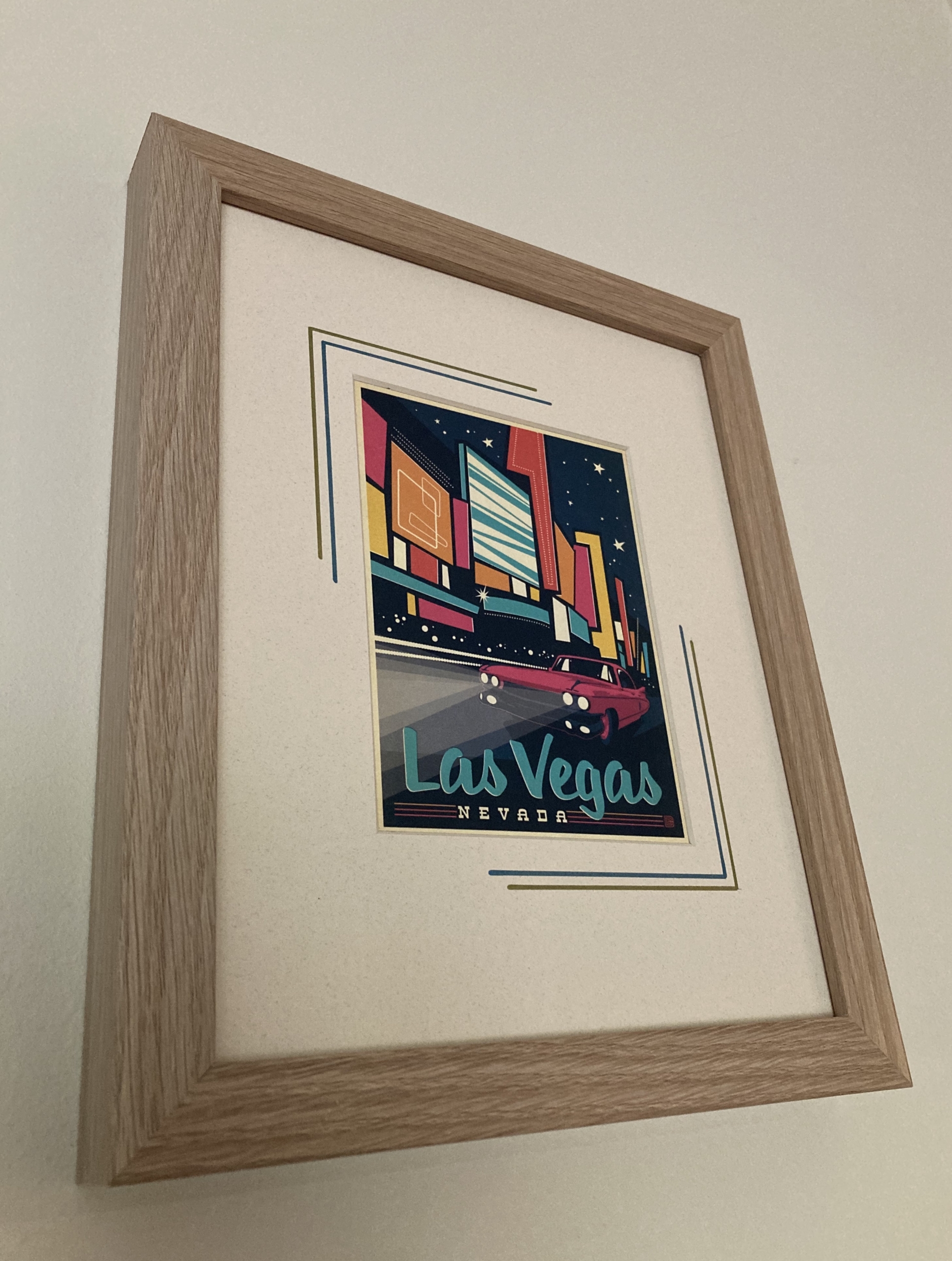 Vintage Las Vegas Travel Postcard - Natural Oak