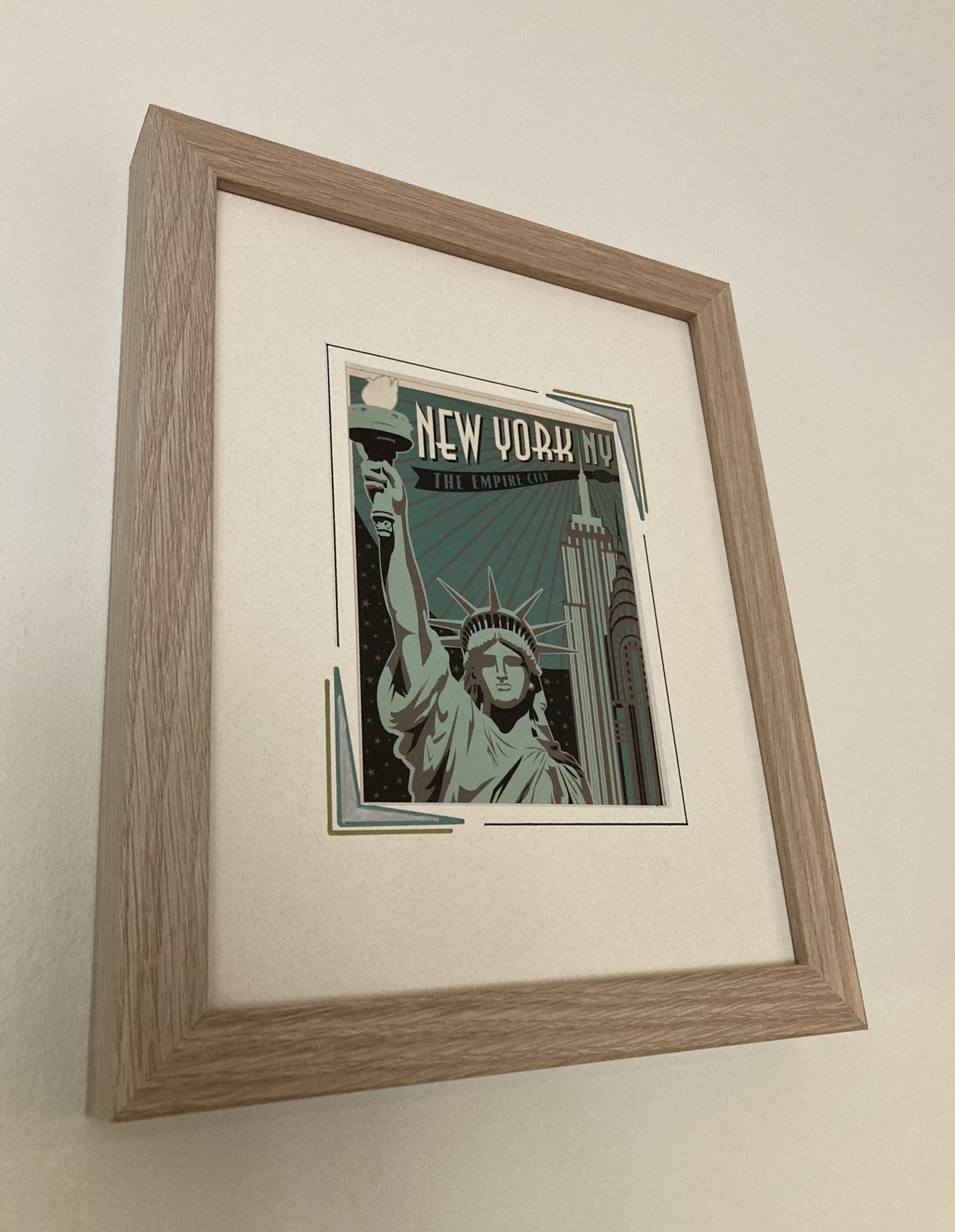 Statue of Liberty Vintage Travel Postcard - Natural Oak
