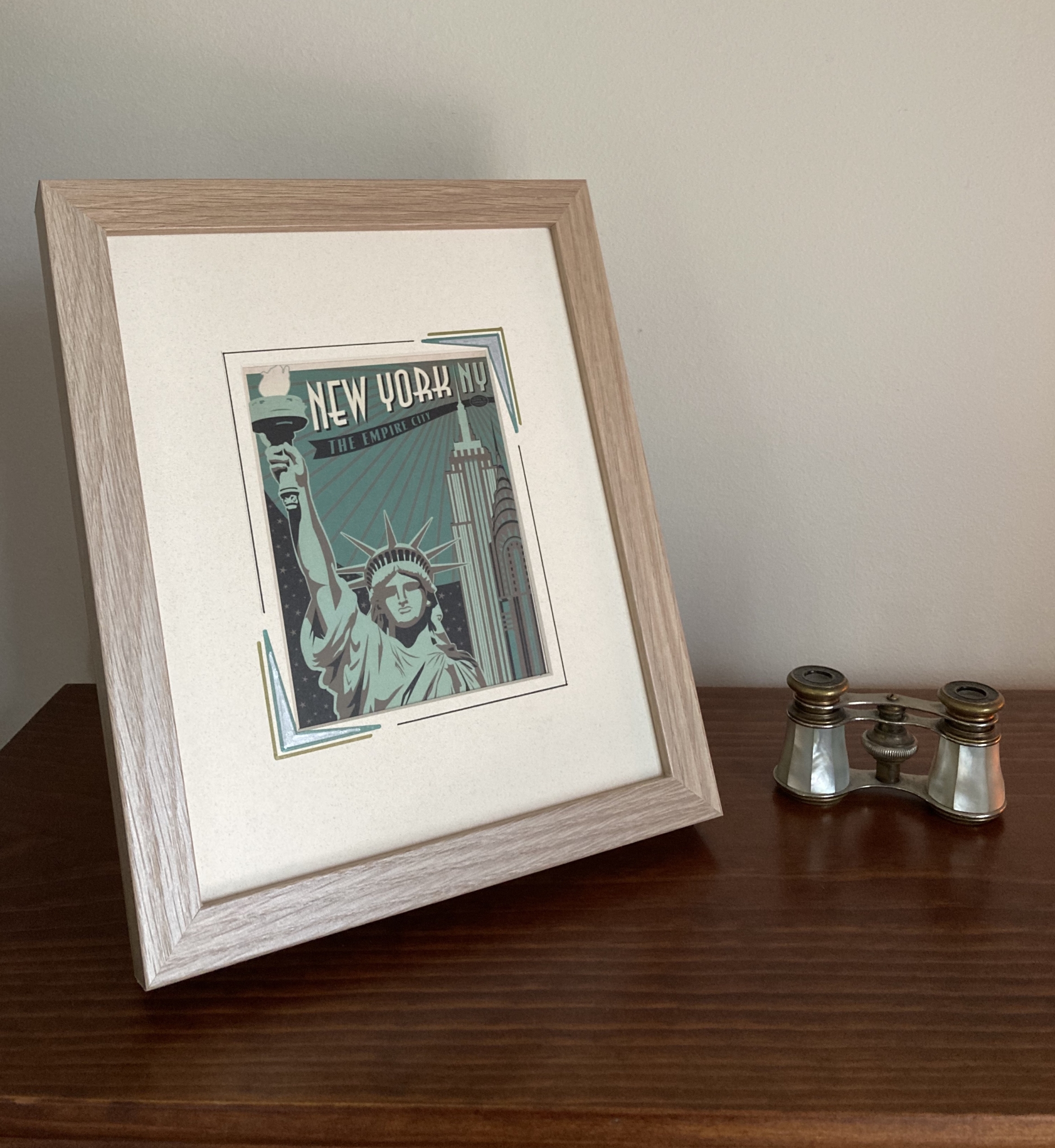 Statue of Liberty Vintage Travel Postcard - Natural Oak - Image 3